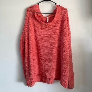Coral popcorn sweater